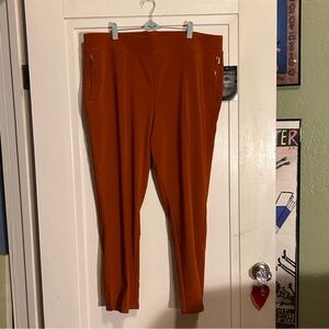 NWT ATTITUDES BY RENEE JERSEY ANKLE PANTS‎ BURNT SIENNA PLUS SIZE 1X